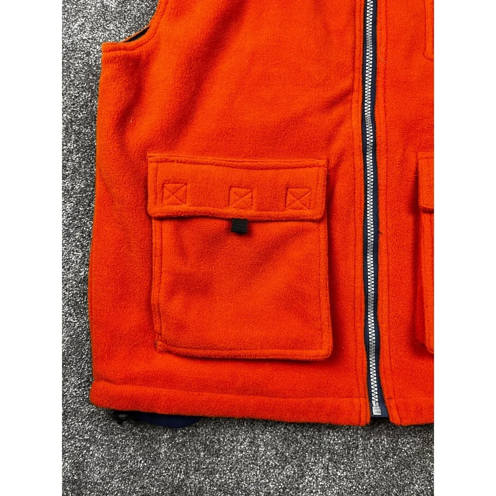 JC Penney Vest Mens Large Vintage 1985 Reversible Hunting Jacket Orange and Blue